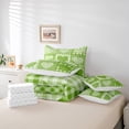 thumbnail image 6 of Feelyou Plaid Love Heart Twin Bedding Sets 7-Piece, Modern Fashion Patchwork Bedding Comforter Set, Green Check Buffalo Reversible Sheet Sets, Breathable Home Decor, 6 of 8