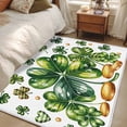 thumbnail image 5 of St Patrick's Day Shamrock Area Rug 4'x6', Lucky Four Leaf Gold Coin Green Washable Non-Slip Rugs, Low Pile Large Carpet for Living Room Bedroom Dining Room Kitchen Office Indoor Mat, 5 of 9
