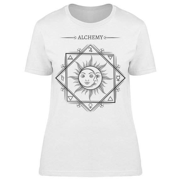 Mystical Celestial Alchemy Sun T-Shirt Women -Image by Shutterstock, Female Medium