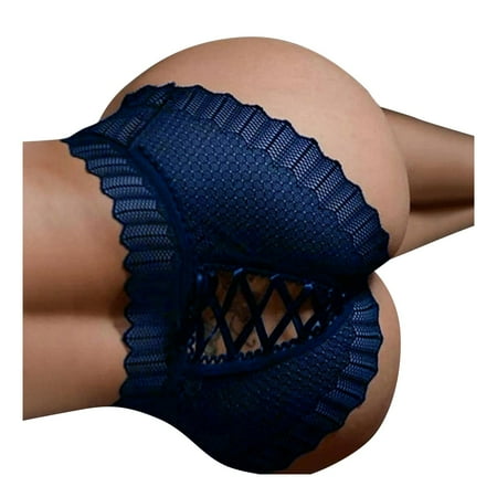 

JDEFEG Submissive Lingerie for Women Leather Lace-Up Out for Women Underwear Lace Crochet Hollow Panty Panties Corsets Lingerie for Women Plus Size Polyester Blue Xl