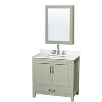 Wyndham Collection Wcs141436s-Qtz-Us3med Sheffield 36" Free Standing Single Basin Vanity