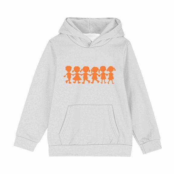 bbymog Boys' Fashion Long Sleeve Pullover Hoodies Casual Loose Kids Hoodie with Pocket Fall and Winter Sweatshirt Clothes for Girls White 9 Years