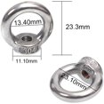 thumbnail image 2 of Eyebolts 16 pcs Tuercas de ojo de elevación M5 Tuercas de anillo roscadas hembra Tuercas de anillo roscadas hembra Tuercas de anillo roscadas hembra de acero inoxidable Hardware de anillo para accesorios de cuerda Vhermosa BST3082221, 2 of 5