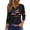 Black, variant on Women's 250th America Anniversary V Neck T-Shirt USA Flag Tee 3/4 Sleeve 250 Years of Freedom Shirt