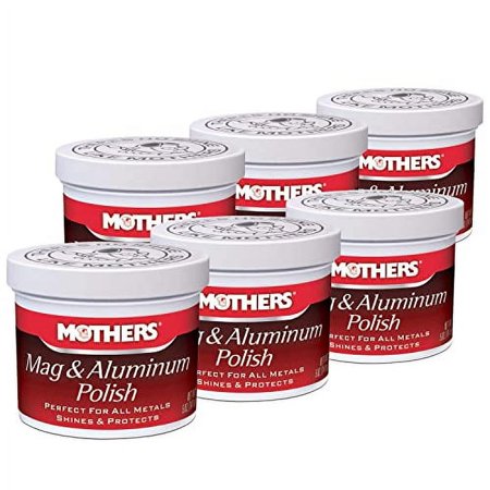 Mothers Mag & Aluminum Polish 5 oz, Pack of 6 – High Shine for Wheels & Automotive Metals.