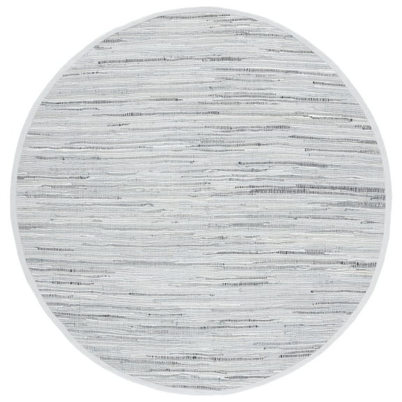 SAFAVIEH Rag Robynne Striped Cotton Area Rug, Grey, 9' x 9' Round