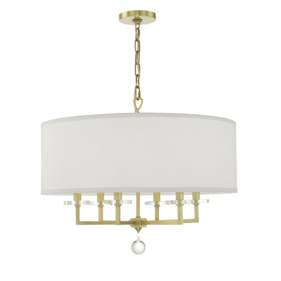 Six Light Chandelier In Classic Style 25.5 Inches Wide By 21 Inches High-Aged Brass Finish    -Traditional Installation Crystorama Lighting 8116-Ag