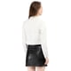 thumbnail image 5 of Chaqueta de mezclilla corta casual básica de manga larga con botones para mujer blanco L, 5 of 6
