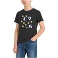 thumbnail image 2 of ITSAME Boys T-Shirts, Round Neck Short Sleeve Football Print Summer Fashion Casual Tops Black Size 9-10, 2 of 7