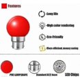 thumbnail image 3 of 20x B22 Bayonet Cap LED Coloured Light Bulb Mini Globe Golfball Bulbs for Outdoor Patio Garden Party, 3 of 5