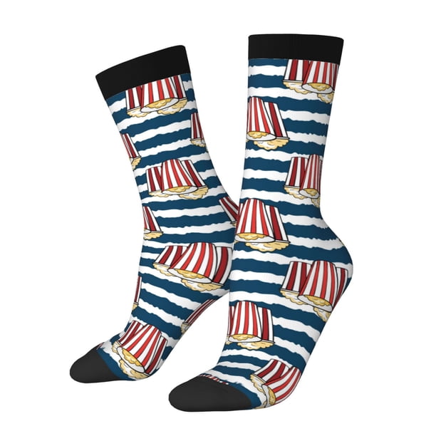 Fotbe Popcorn Calcetas Largas con Estampado para Hombre y Mujer – Calcetas de Compresión Transpirables y Elásticas, Viajar y Uso Diario Talla 5-11