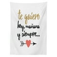 thumbnail image 3 of Ambesonne Spanish Tablecloth Rectangular Table Cover, Te Quiero Love Words, 60"x84", Black Camel White, 3 of 4