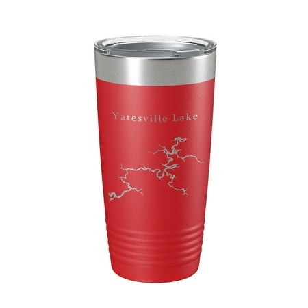 

Yatesville Lake Map Tumbler Travel Mug Insulated Laser Engraved Coffee Cup Kentucky 20 oz Red