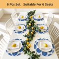thumbnail image 5 of Dahlia Flower Round 15 Inch Placemats Set of 4, Farmhouse Botanical Blue Grey Floral HeatResistant Non Slip Place Mats for Dining Table, Wipeable Braided Kitchen Table Mats for Housewarming, 5 of 9