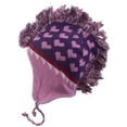 thumbnail image 2 of Top Headwear Peruvian Chullo Hat - Hearts - Light Pink/Purple, 2 of 3