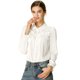 thumbnail image 1 of INSPIRE CHIC Blusa Camisa Tops Con Botones Manga Larga Pu?o Elástico Detalle De Volantes Para Mujeres Blanco L, 1 of 6
