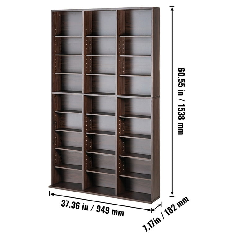 SKYSHALO Media Organizer Cabinet, 9-Tier DVD Rack for 756 CDs