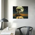 thumbnail image 3 of Nawypu Moon Ocean Canvas Wall Art Abstract Night Scene Coastal Artwork Landscape Picture Prints Tree Framed Decor (gold and black), 3 of 4