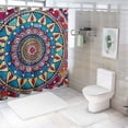 thumbnail image 7 of JEUXUS Retro Floral Mandala Bohemian Bohemian Shower Curtain for Bathroom - Multiple Sizes White, 7 of 7