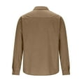 thumbnail image 5 of Men's Corduroy Shirt Casual Long Sleeve Turn Down Collar Tops Cargo Outfits Windproof Shirt Jacket with Flap Pocket Coffee L, 5 of 9