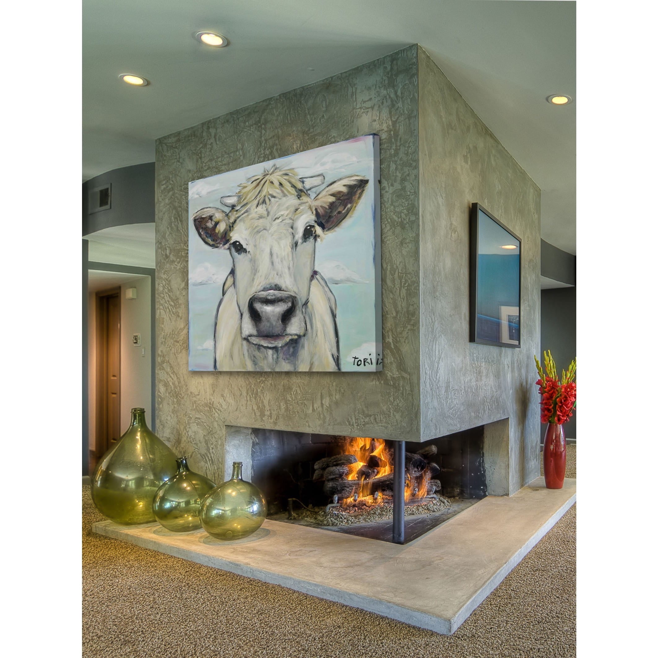 Marmont Hill When Cows Fly by Tori Campisi Canvas Wall Art