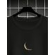 thumbnail image 4 of Camiseta informal de cuello redondo para hombre, 100 % algodón, corte regular, manga corta, con estampado de luna creciente, ideal para uso diario y fin de semana, ideal para practicar deporte., 4 of 6