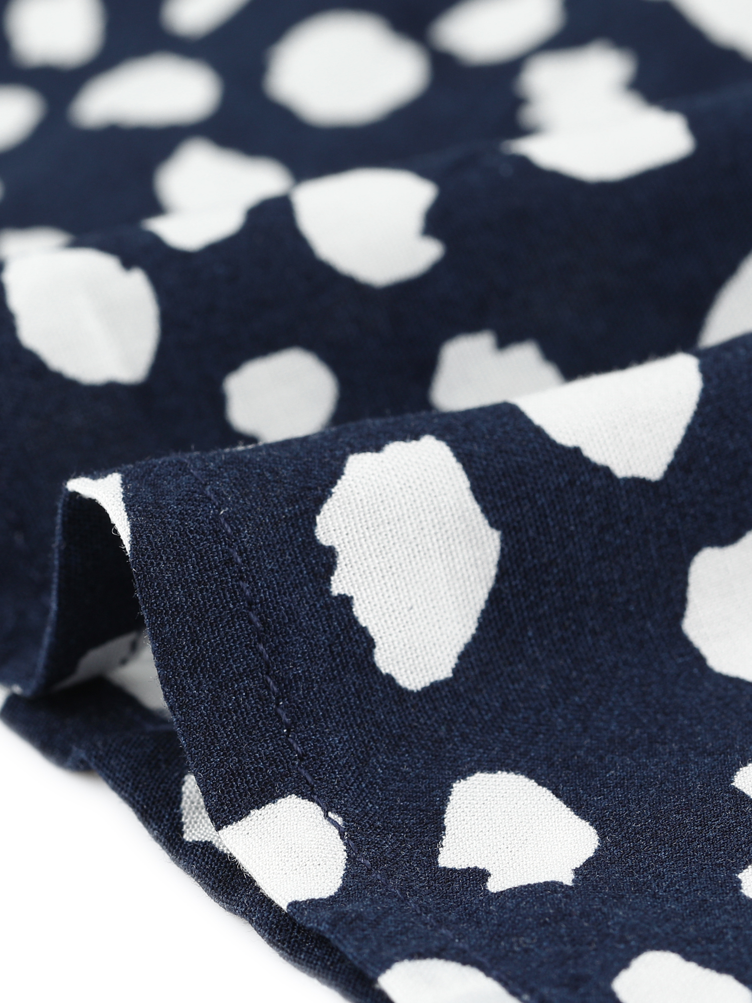 DARING DIVA Women's Plus Polka Dots Crew Neck Peplum Blouse 3X Navy Blue