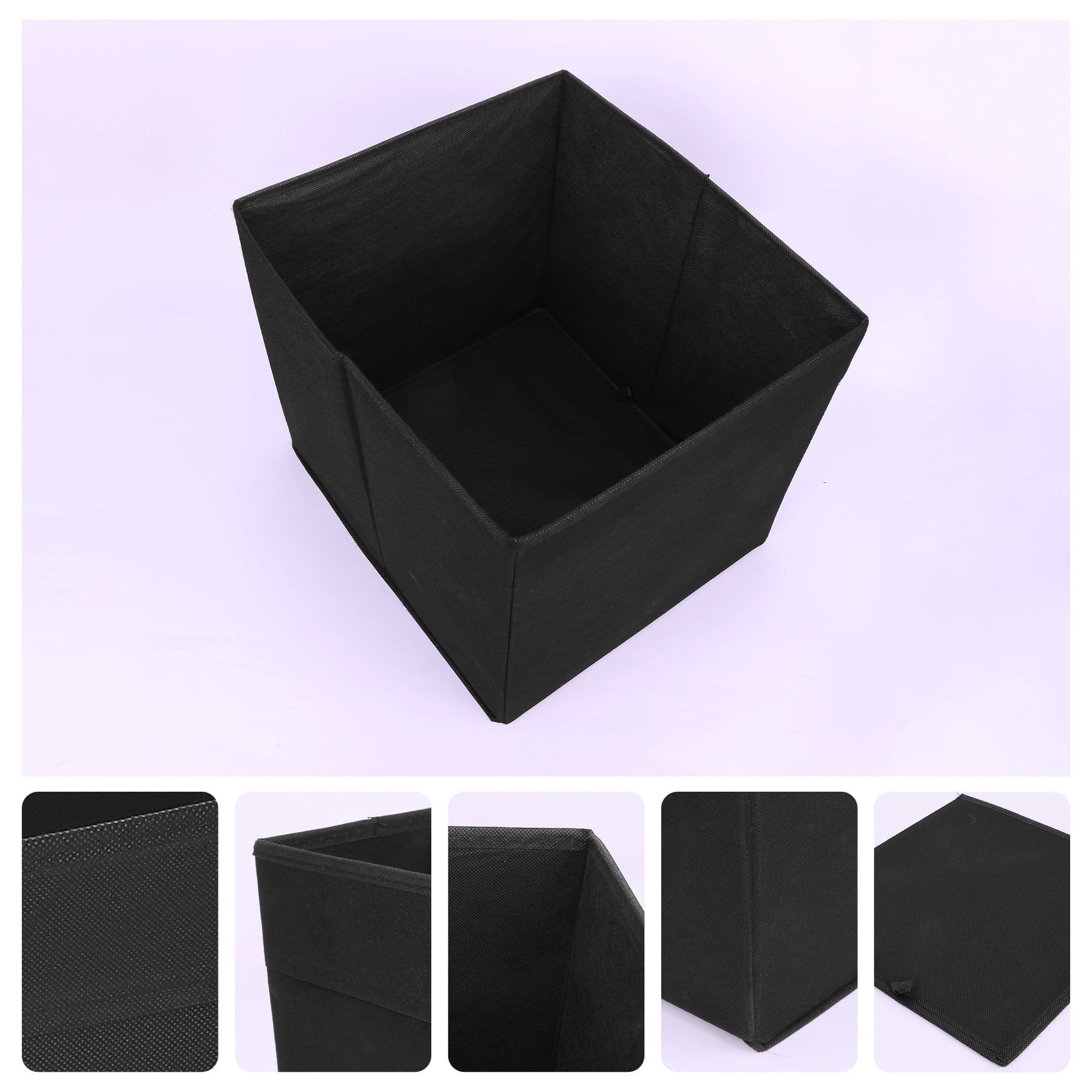 REGALWOVEN Collapsible Fabric  Storage Cube, Storage Bin for Shelves Closet, Storage Basket Black 15*13*13in