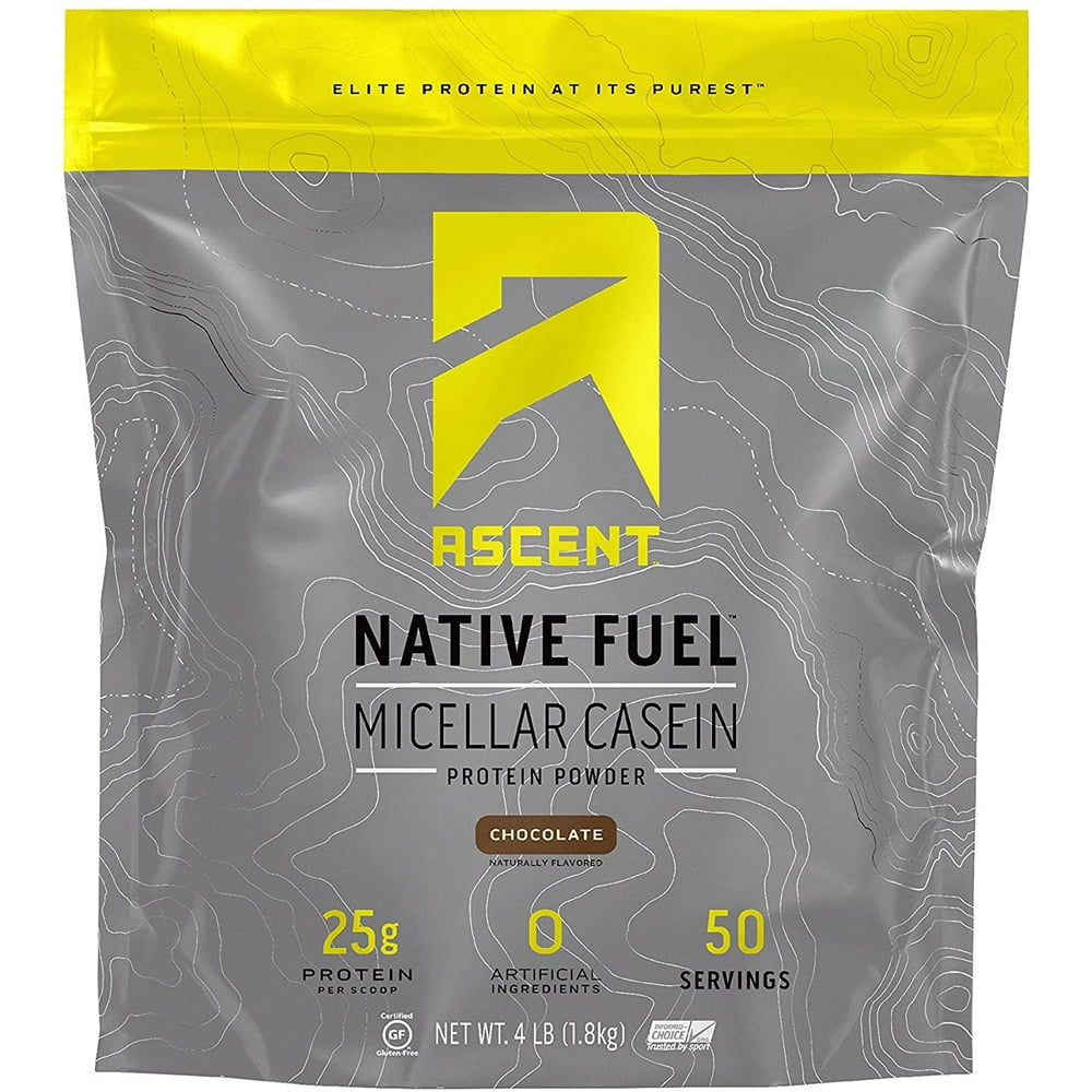 Ascent Native Fuel Micellar Casein Protein Powder 4 Lbs Chocolate