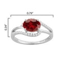 thumbnail image 3 of Sterling Silver with Natural Garnet and White Zircon Engagement Ring, 3 of 3