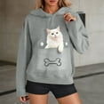 thumbnail image 2 of HAPIMO Womens Pet Holder Sweatshirts Cat and Small Dog Pouch Hoodies Animal Carrier Long Sleeve Tops Loose Casual Hooded Sweatshirts Gray XL, 2 of 7
