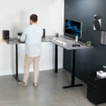 thumbnail image 2 of VIVO Electric 77" x 71" Corner Desk, Dark Gray Table Tops, Black Frame, 2 of 8