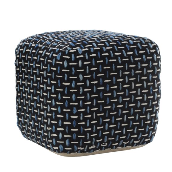 16" Gray Polyester Ottoman