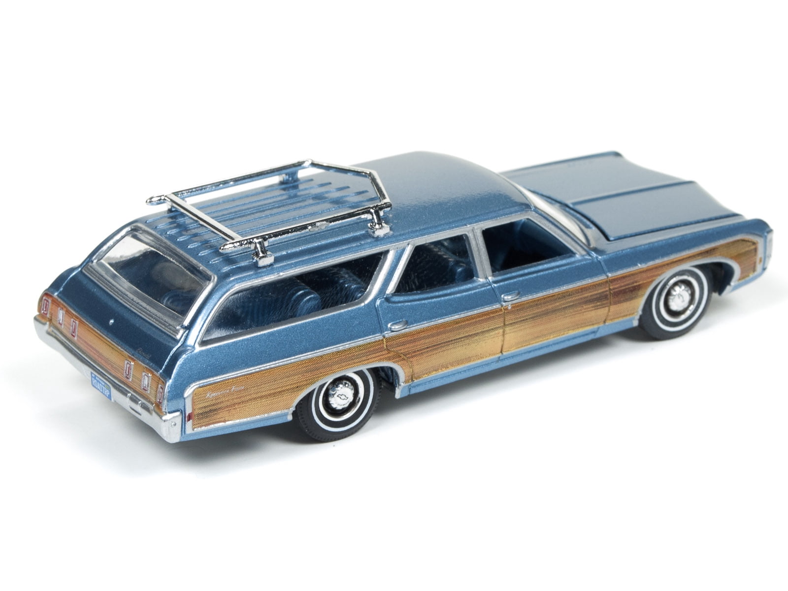 Auto World 1:64 Scale Blue 1969 Chevy Kingswood Estate Diecast Car