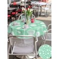 thumbnail image 5 of Outdoor Tablecloth with Umbrella Hole for Patio/Picnic/Party/Camping, Green Starfish Coastal Waterproof Table Cloth Round Cover Washable, Shell Conch Coral Nautical Summer (Dia 60"), 5 of 9