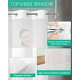 thumbnail image 4 of No Hook Shower Curtain with Snap-in Liner, Pink Ombre Stripe Waterproof Fabric Bathroom Curtains, Modern Abstract Art Gradient Striped Bath Curtains & Mesh Top Window 72"x78" Long, 4 of 6