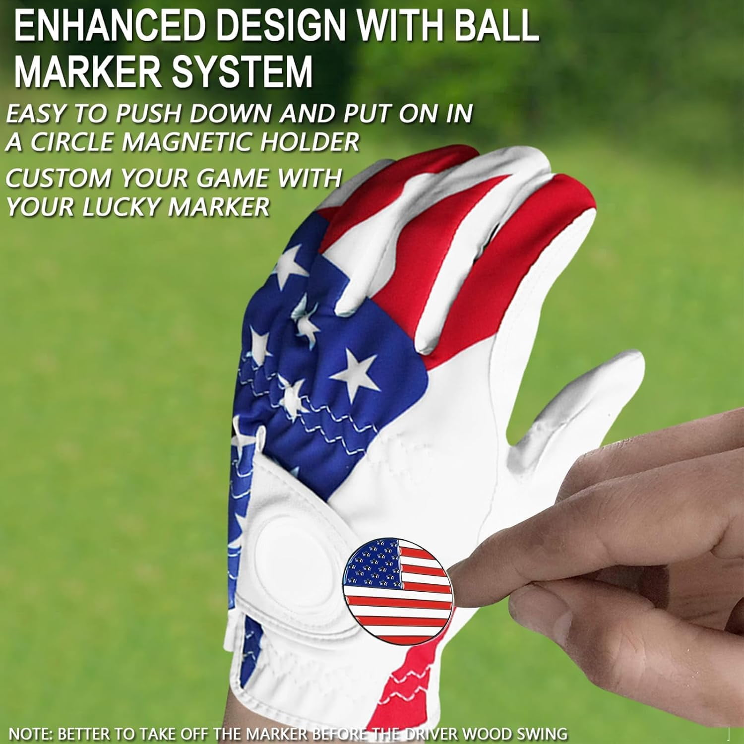 Golf Gloves Men Right Left Handed Golfer Left Right Hand with Ball Marker 3 Pack Leather Breathable Comfortable Weathersof Grip Size Small Medium ML Large XL