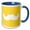 Blue/White, variant on 3drose, White Mustache on Mustard Yellow - Ironic Hipster Moustache - Humorous - Fun - Whimsical - Funny, 11oz Magic Transforming Mug