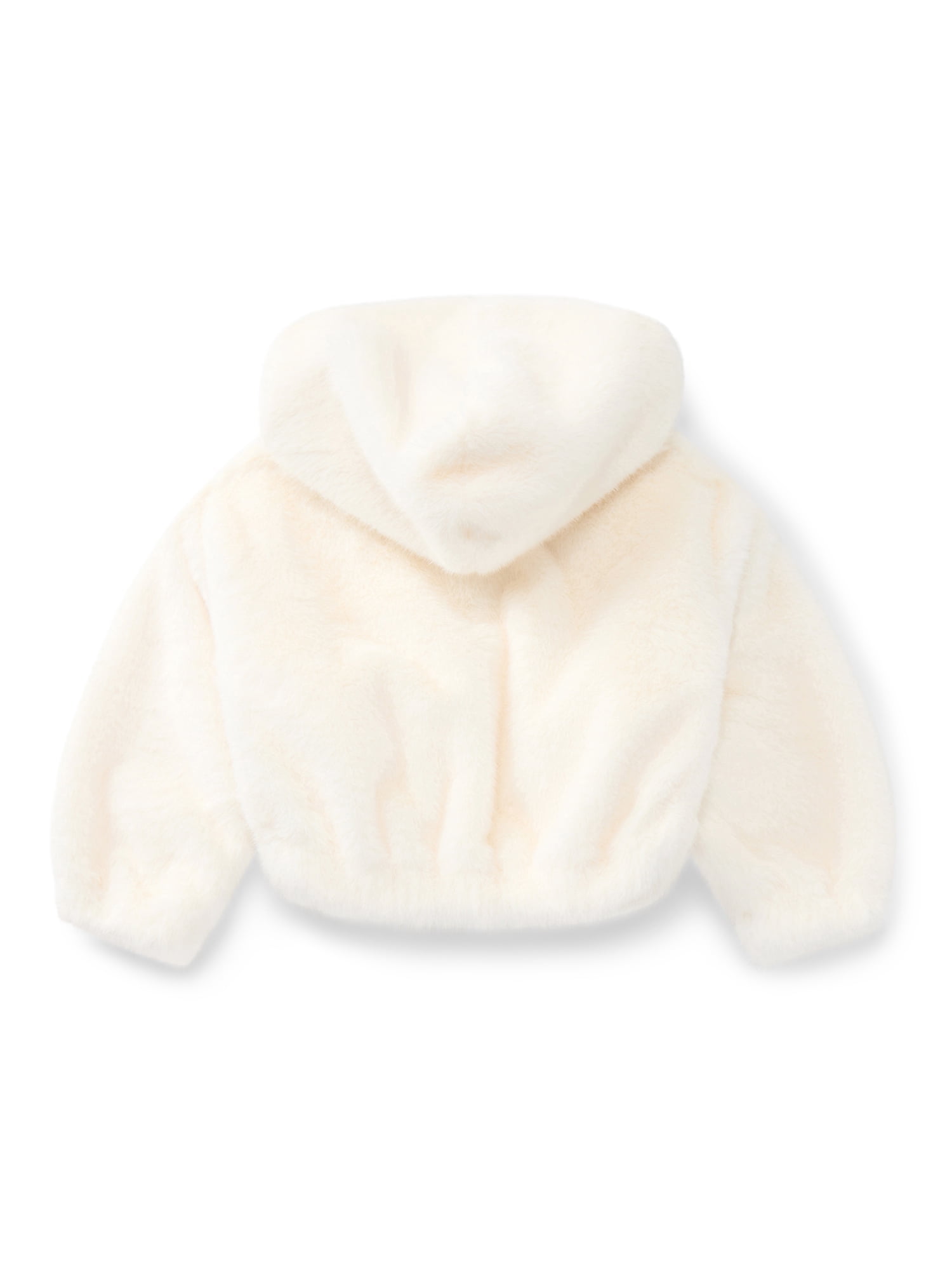Wonder Nation Girls Faux Fur Zip Up Hoodie Jacket, Sizes 4-18 & Plus