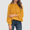 thumbnail image 2 of Fsqjgq Sweaters for Women Yellow Pullover Tops Women's Cardigan Oversized Crewneck Sweaters Long Sleeve Casual Ribbed Knit Winter Clothes Pullover Sweaters Blouse Top Women's Fashion Cardigan, 2 of 4