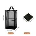 thumbnail image 2 of Laundry Basket Large Capacity Square Foldable Side Handles Fine Mesh Transparent Visible Dirty Clothes Sundries Toys Storage Bag Home Supplies-Black,Dual Layer, 2 of 8