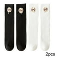 thumbnail image 3 of Godderr Kids Toddler Girls 2 Pairs Socks,Princess Cotton Stockings,Stacked Socks,Mid-Calf Socks,Bow Tie Socks for 3-12 Years Old, 3 of 6