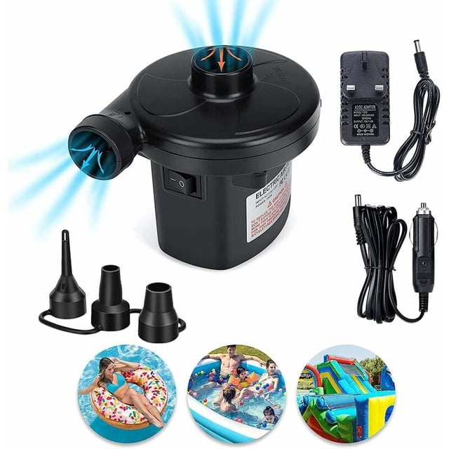 Bomba de aire eléctrica portátil DC 12v/AC 230 Inflador eléctrico de llenado rápido de 240 V, bomba de aire para colchón inflable, cojín de juguete, piscina, cama flotante