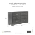 thumbnail image 7 of Furniture of America Santi Wood 6-Drawer Dresser with Acrylic Hardware in Gray, 7 of 7