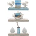 thumbnail image 1 of Sorbus Floating Shelf Set - Rustic Wood, Multi Color (3 - Pack, Rustic White, Rustic White, Rustic Green), 1 of 3