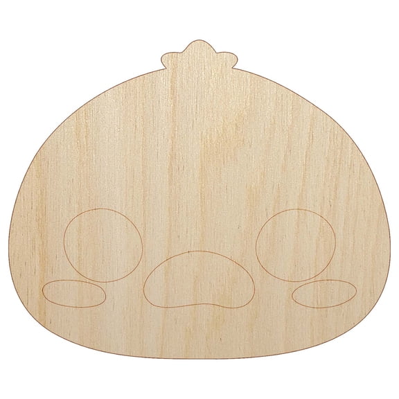 Charming Kawaii Chibi Duck Goose Face Blushing Cheeks Farm Eggs Wood Shape Unfinished Piece Cutout Craft DIY Projects - 4.70 Inch Size - 1/8 Inch Thick