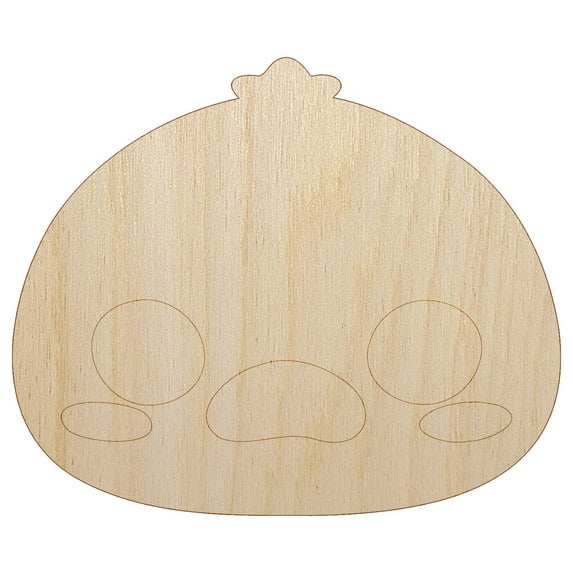 Charming Kawaii Chibi Duck Goose Face Blushing Cheeks Farm Eggs Wood Shape Unfinished Piece Cutout Craft DIY Projects - 4.70 Inch Size - 1/4 Inch Thick