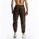 thumbnail image 4 of Pantalones largos para hombre, informales, de moda, con cintura elástica, estampados, parte inferior elástica, pantalones largos de lino y algodón., 4 of 5