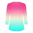 thumbnail image 5 of Blusas para las Mujeres Casual, 3/4 Manga Floral Estampado Camiseta de Moda Top Hecho de Poliéster Transpirable Suave para el Uso Diario de Primavera Otoño, Tops de Blusa para las Mujeres, 5 of 5