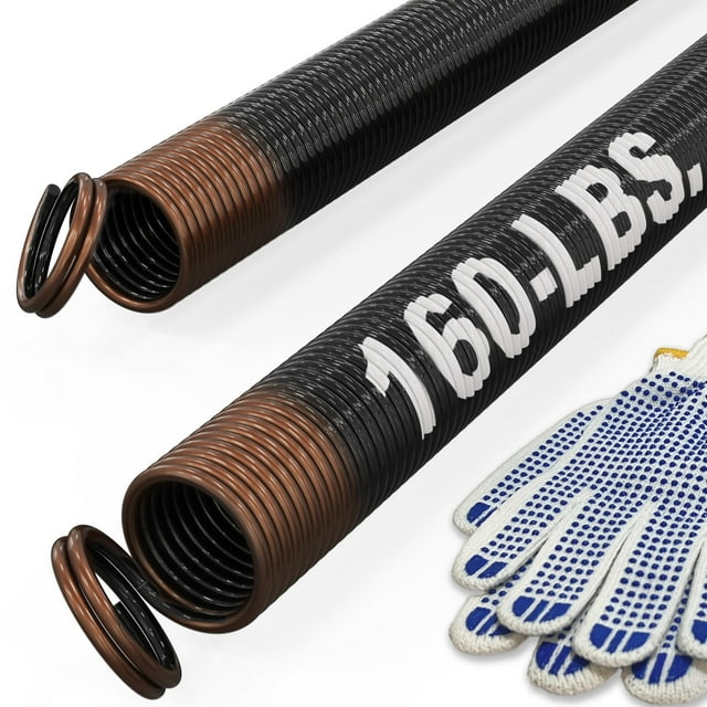Blesseras 160 libras. Kit de repuesto de resorte de extensión para puerta de garaje, extremos de doble bucle de 25 pulgadas de largo, 1 par de electroforesis con revestimiento negro